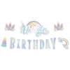 Baner girlanda dekoracja jednorożec urodziny napis unicorn birthday